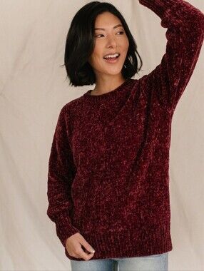 Fable Incredibly Soft Cozy Chenille Knit Sweater Small